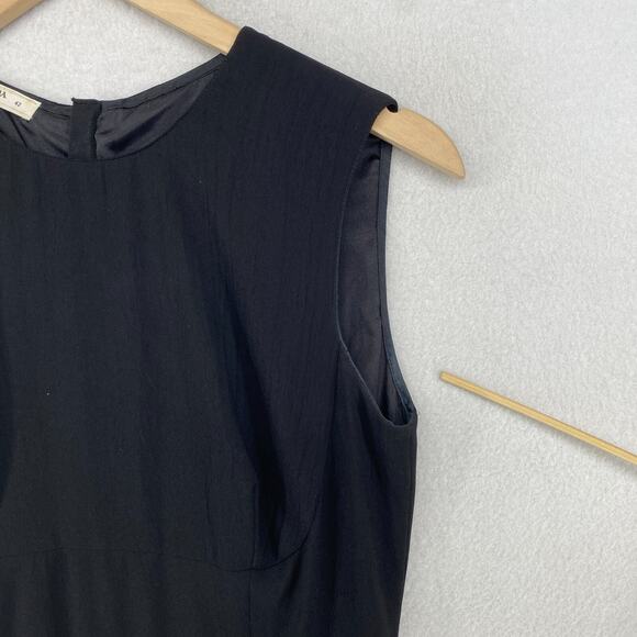 PRADA MILANO Dress 42 S Silk Blend Sheath Sleeveless Career Workwear Black - Picture 14 of 15
